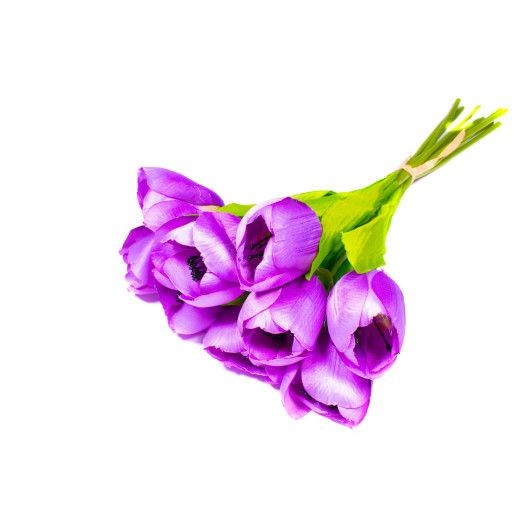 buchet-9-lalele-artificiale-legate-rosu