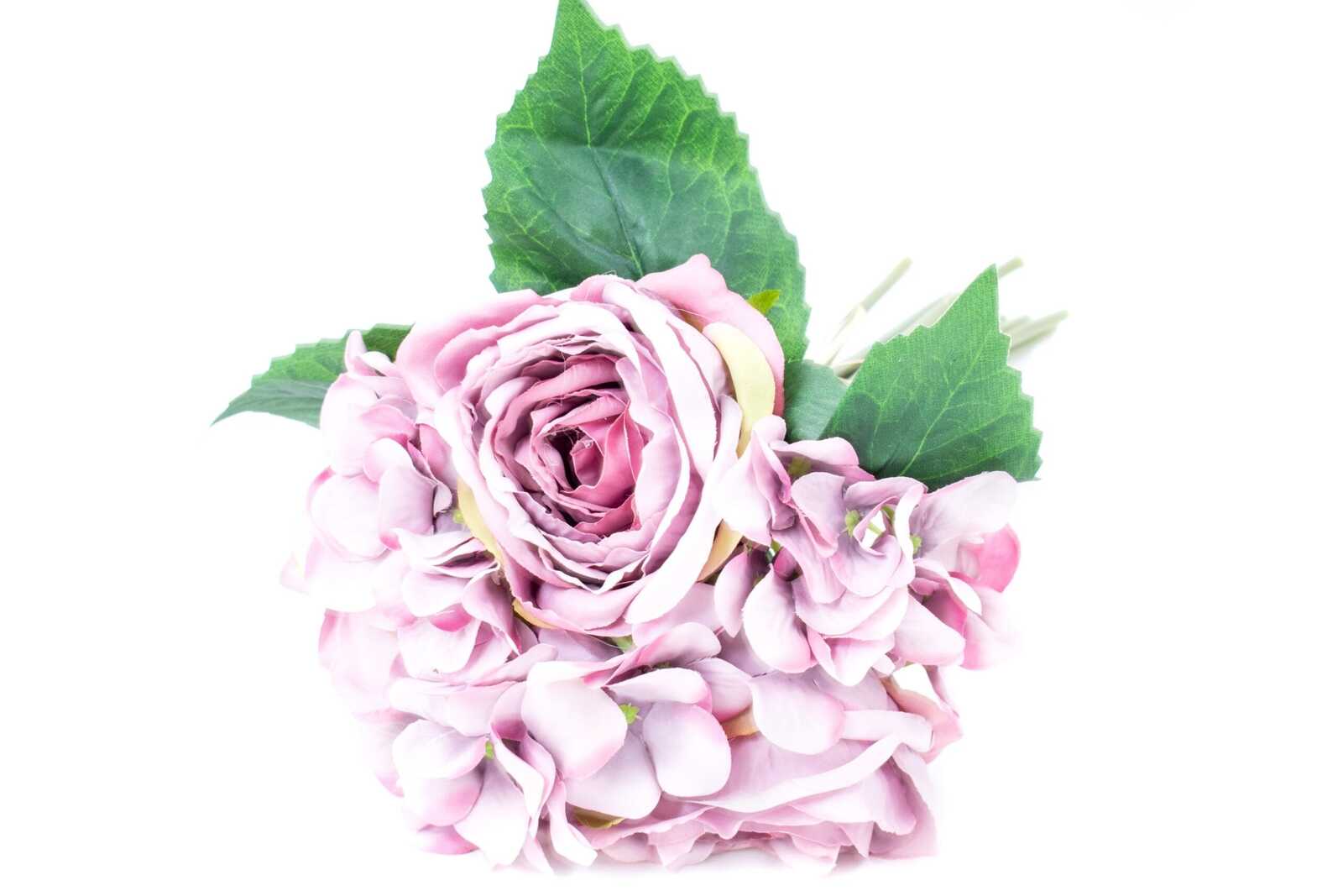 flori-artificiale-buchet-trandafiri-si-hortensie-lila