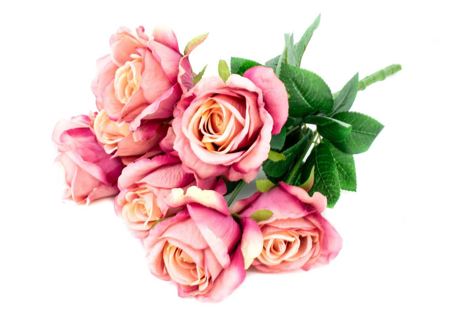 flori-artificiale-buchet-7-trandafiri-roz-cu-galben