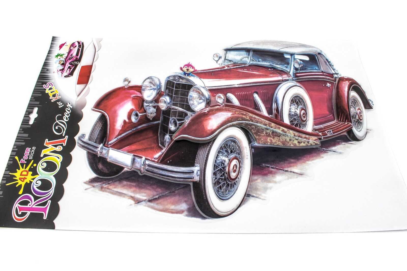 sticker-3d-masina-epoca-rosie