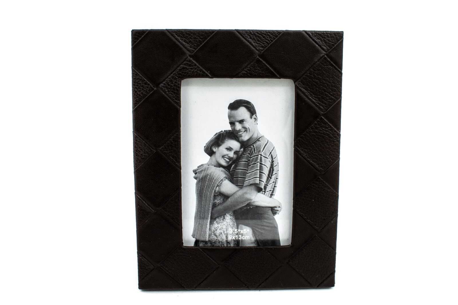 rame-foto-imitatie-piele-romburi