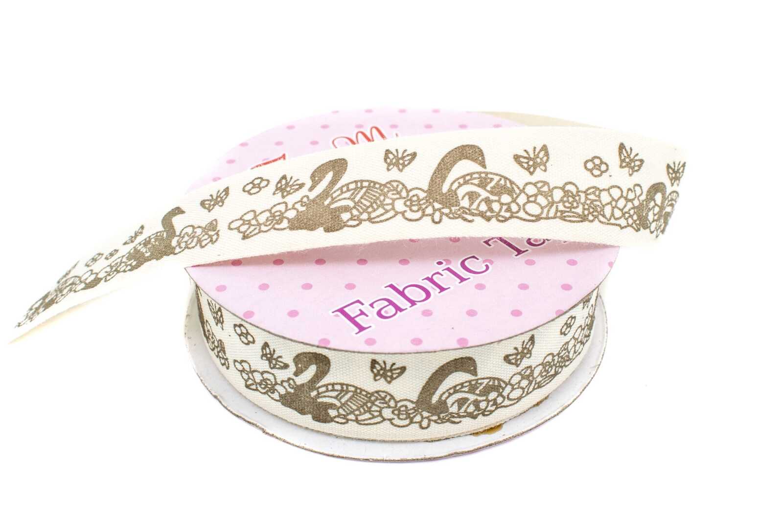 panglica-din-bumbac-cu-lebede