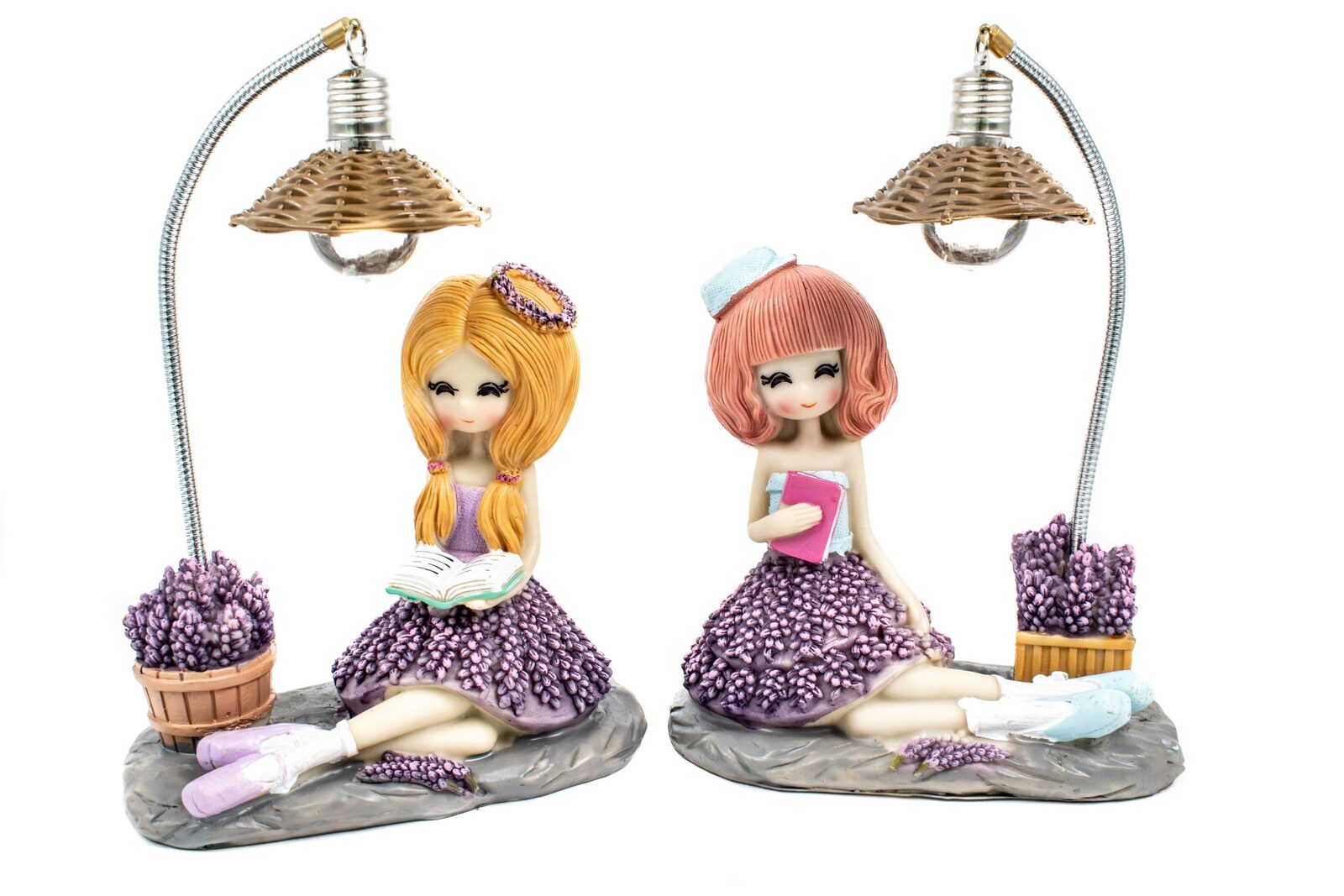 figurine-din-rasina-fata-lavanda-cu-lampa-2set