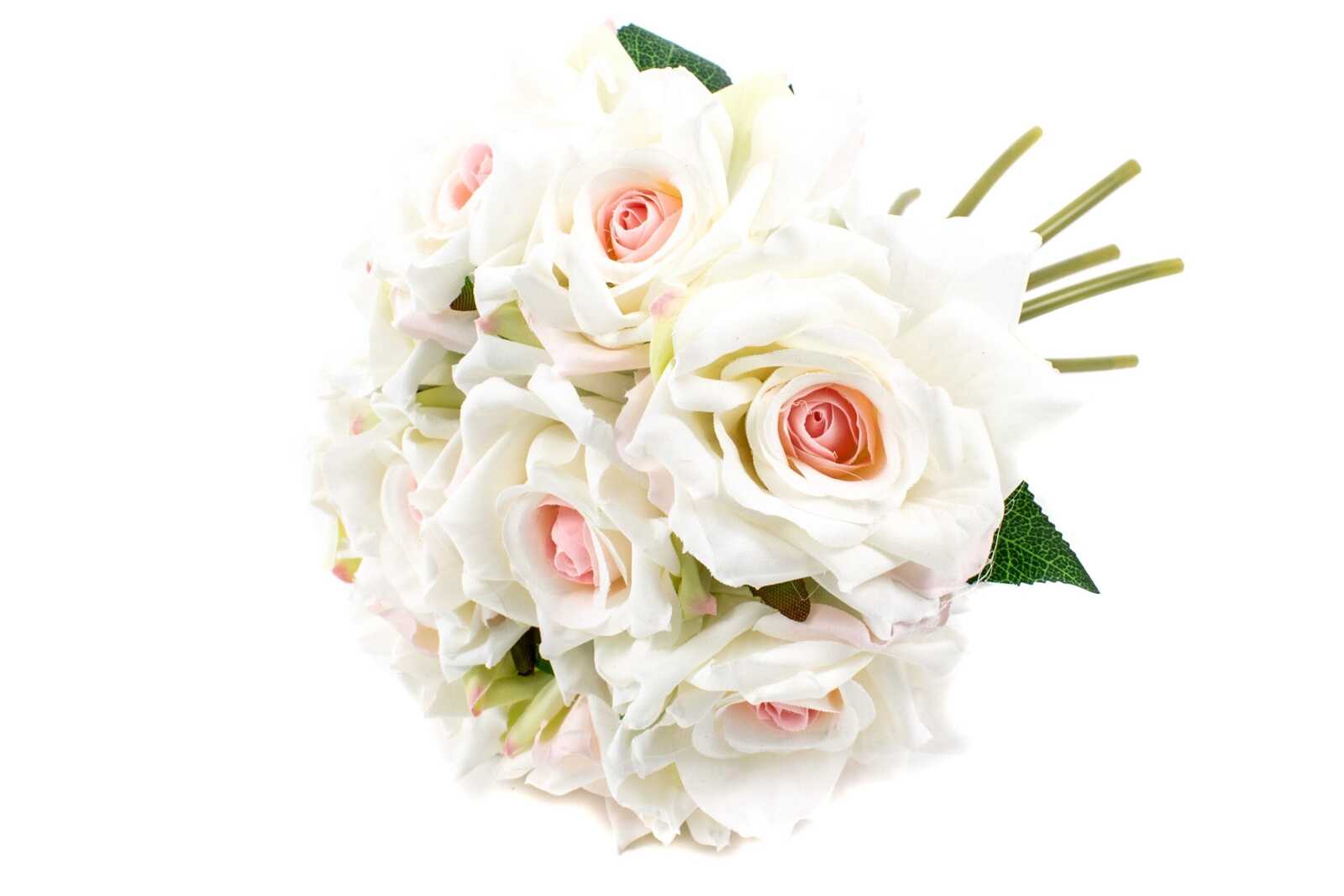 flori-artificiale-buchet-10-trandafiri-legati-alb-cu-roz