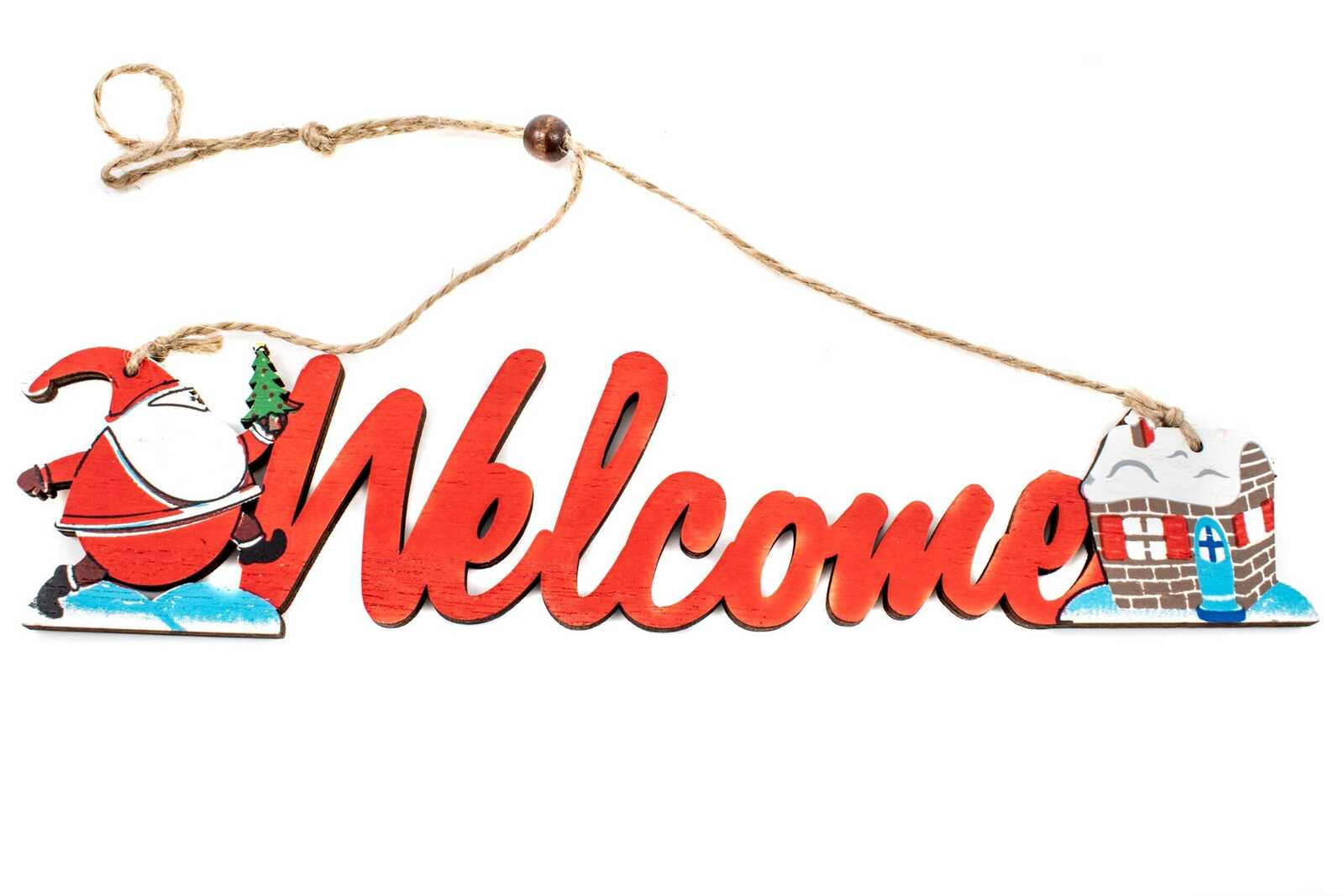 ornament-de-craciun-din-lemn-welcome-rosu