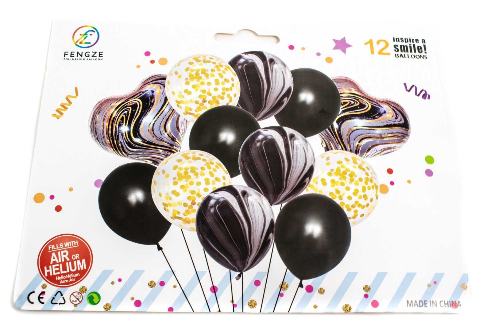 baloane-12set-curcubeu-si-confeti-negru