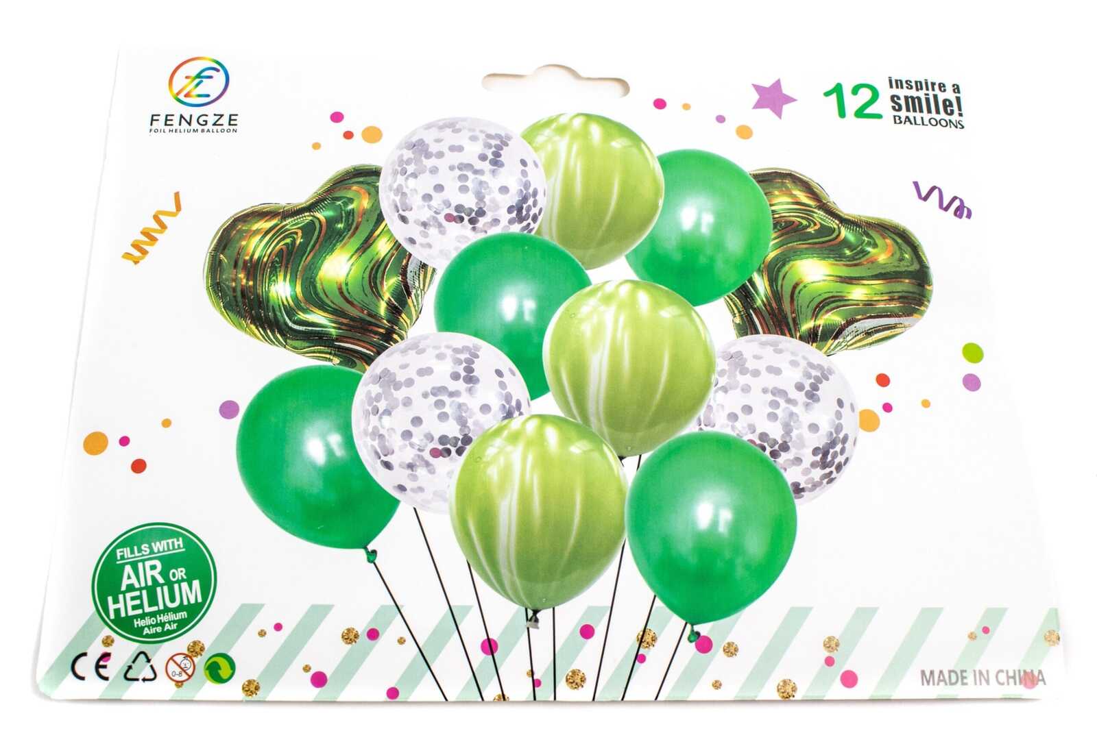 baloane-12set-curcubeu-si-confeti-verde