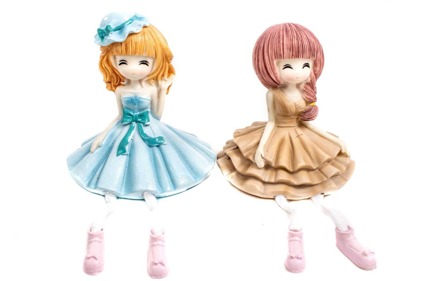figurine-din-rasina-fata-rochita-bleu-si-maro-2set