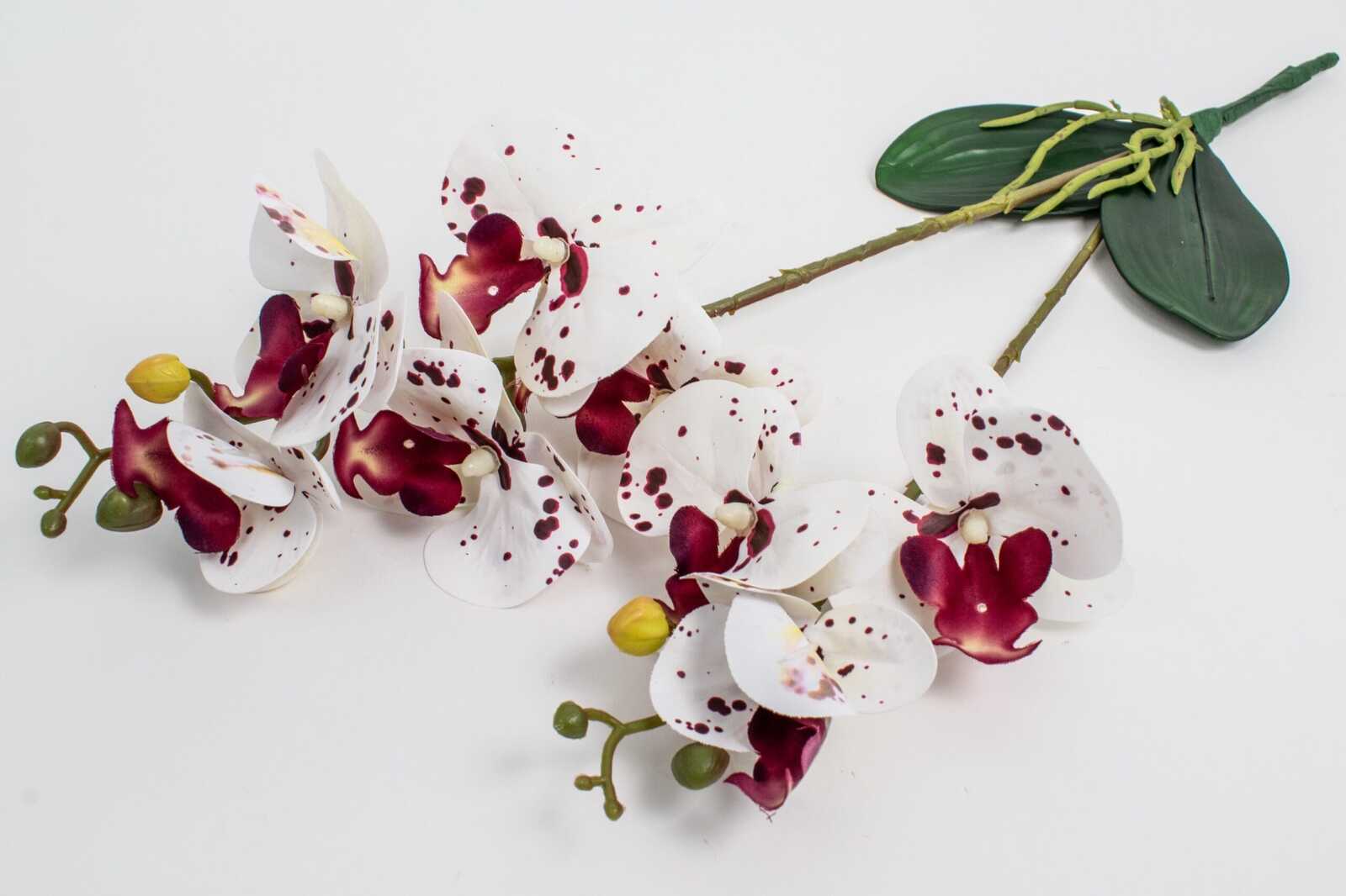 flori-artificiale-orhidee-cu-2-crengute-alb-cu-grena