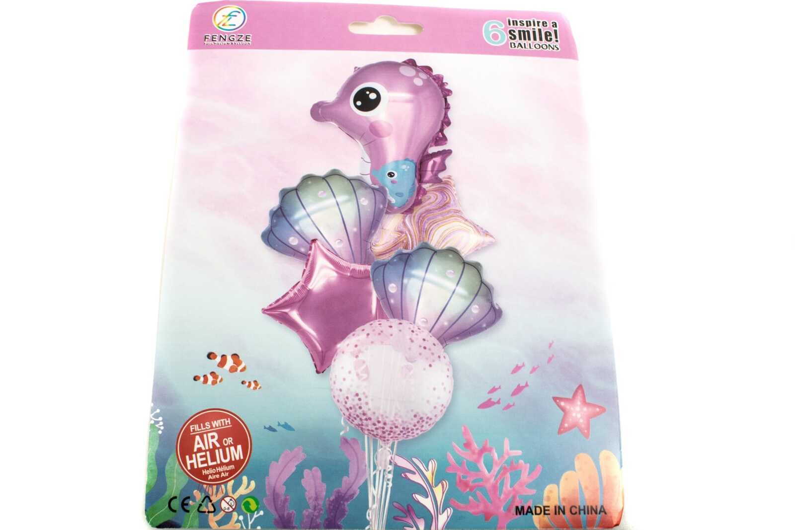 baloane-6set-cu-delfin-si-scoica-roz