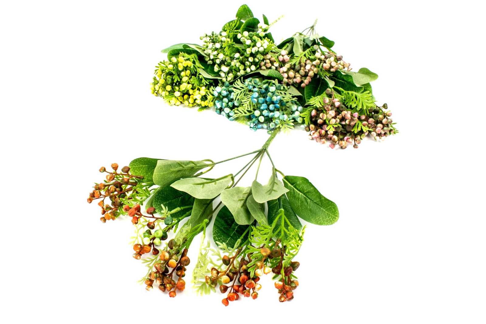 flori-artificiale-buchet-frunze-cu-bobite-mari