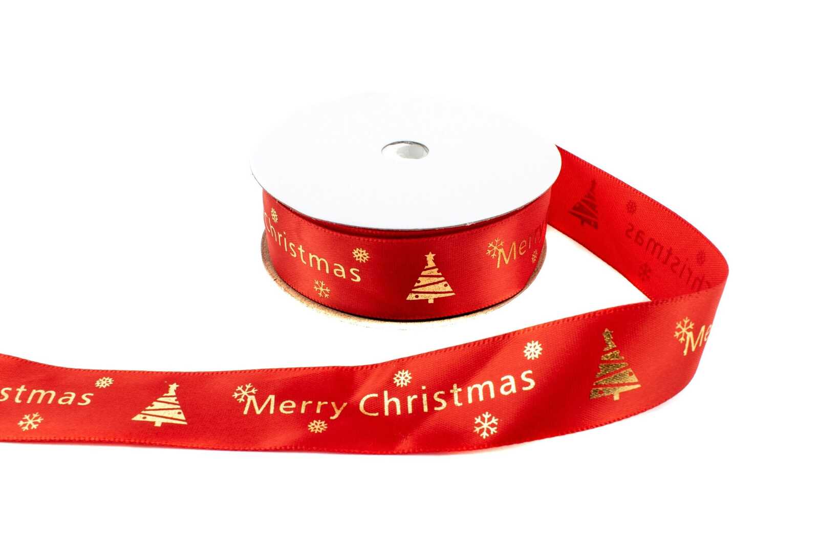 panglica-satin-rosu-imprimeu-merry-christmas