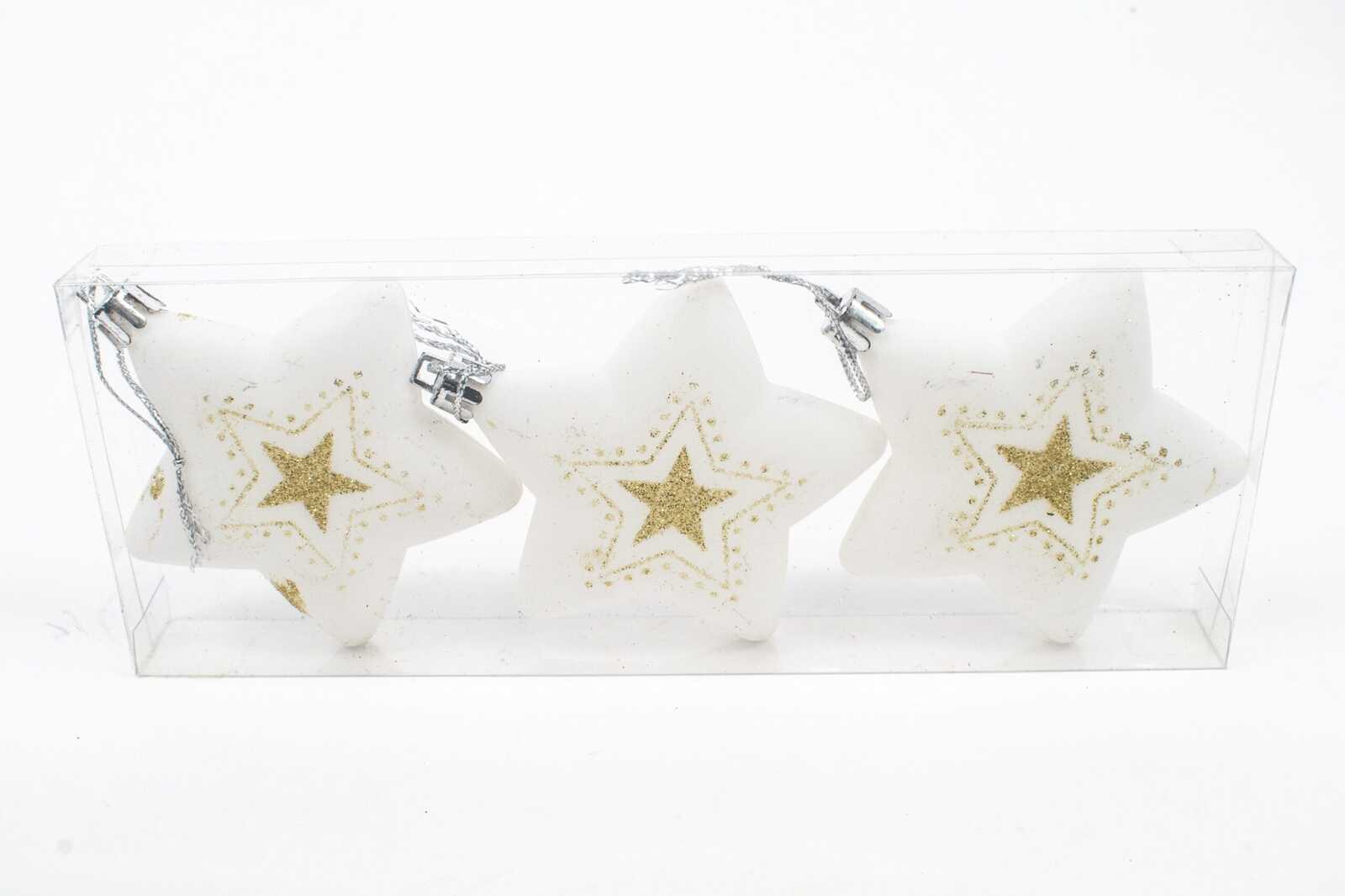 globulete-stelute-alb-cu-auriu-3set