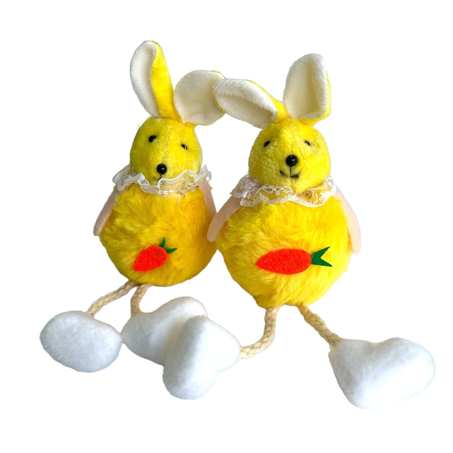 iepuras-decorativ-pufos-galbeni-12set