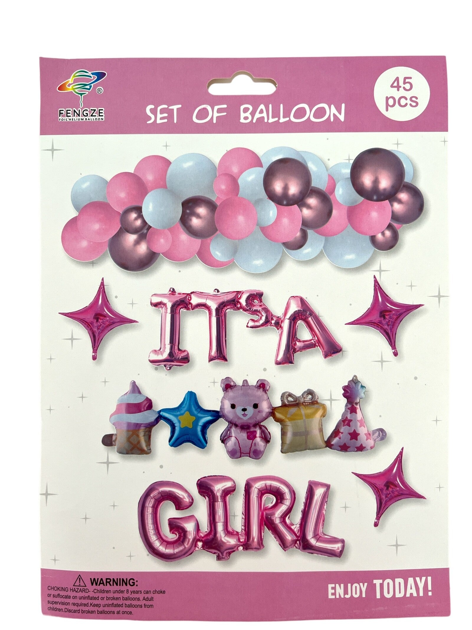 baloane-folie-its-a-girl-45set