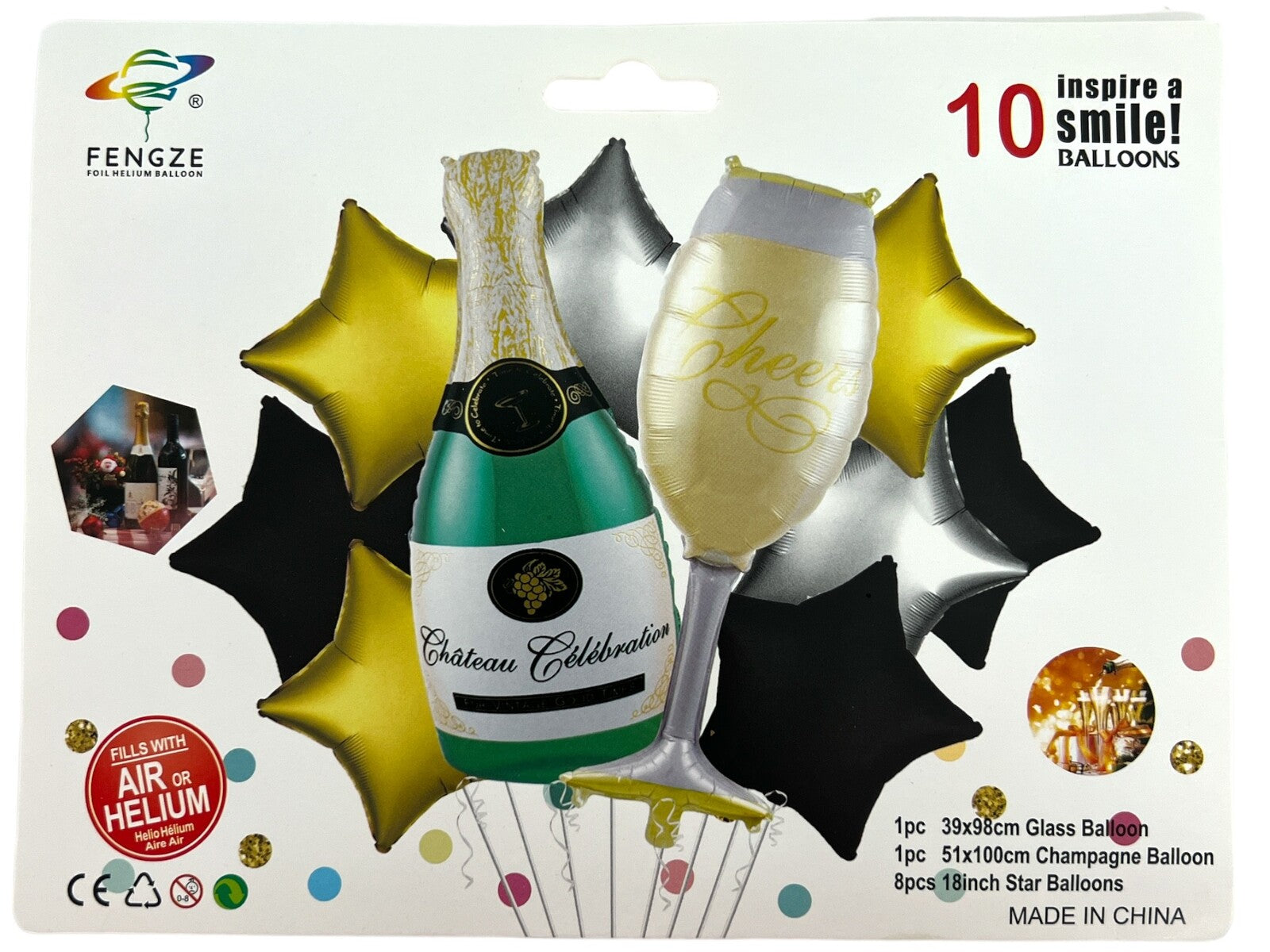 baloane-sticla-sampaniepahar-si-stele-10set