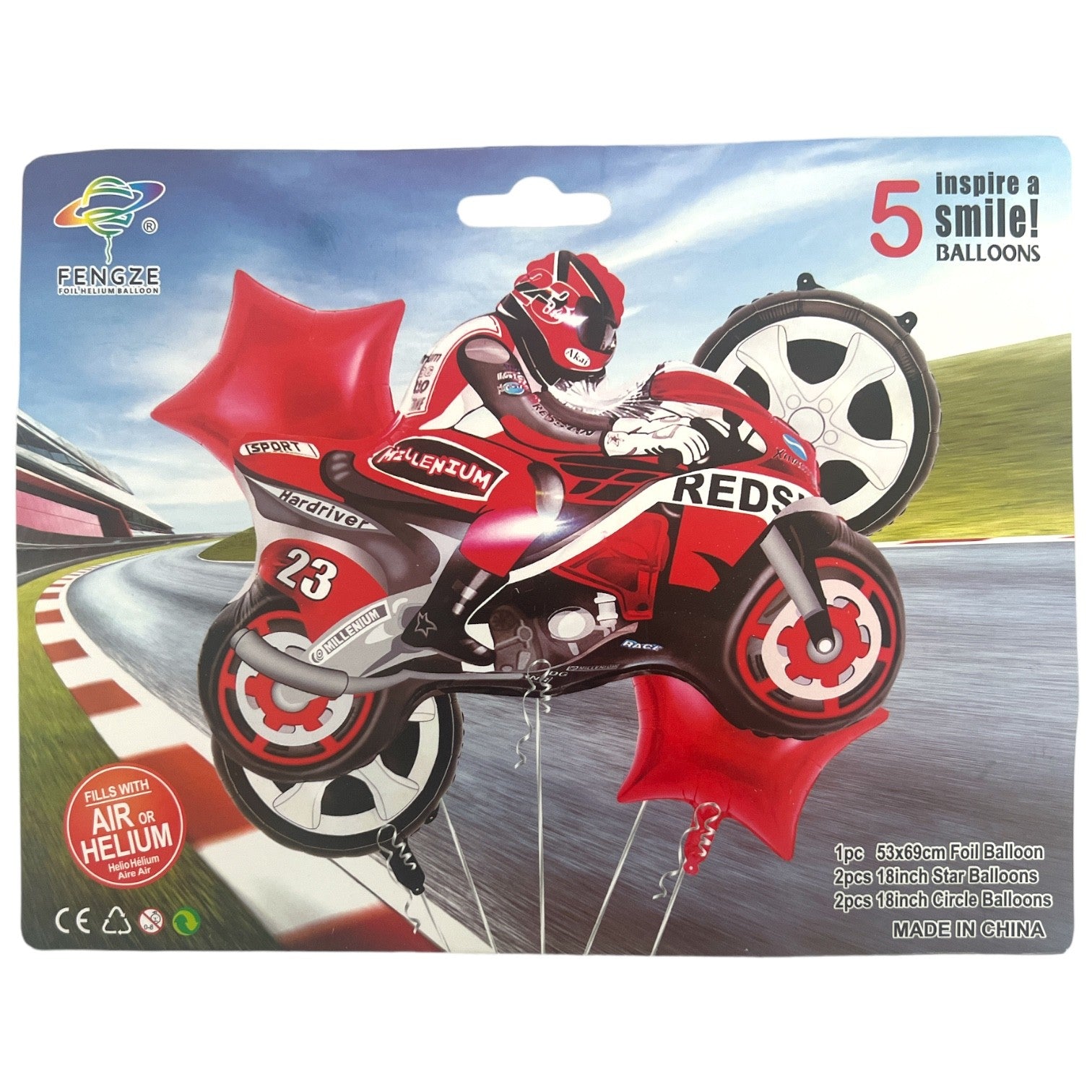 baloane-folie-5set-cu-motocicleta-rosie