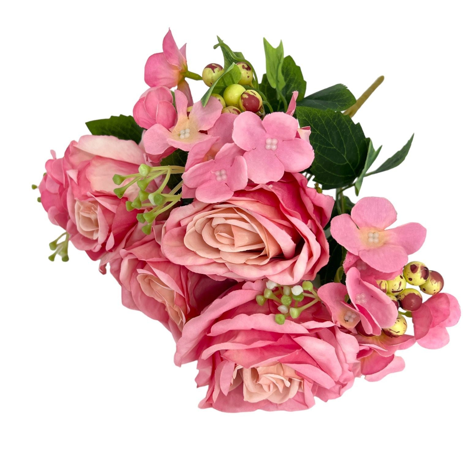 flori-artificiale-buchet-combinat-trandafiri-si-hortensie-roz