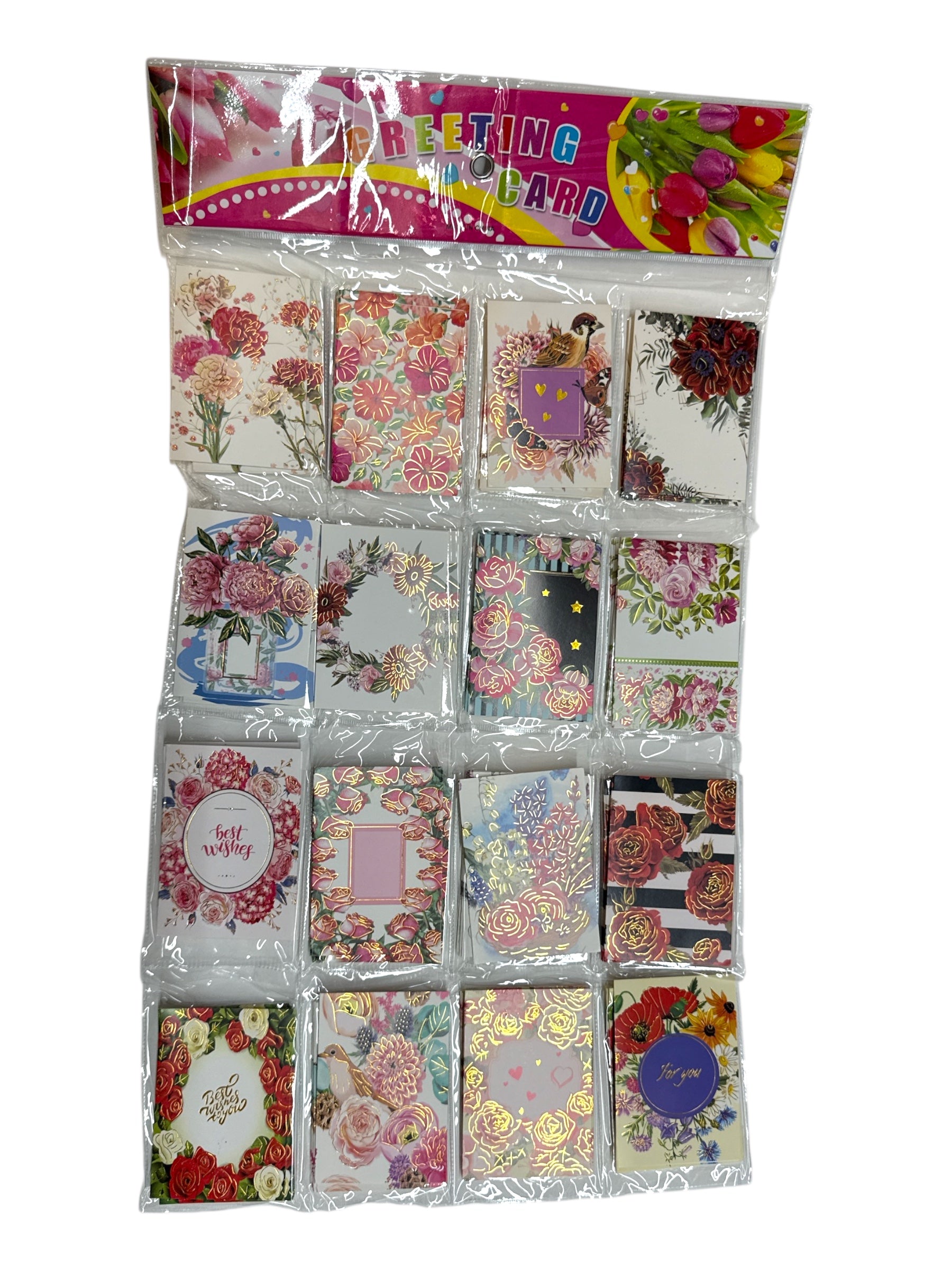 Minifelicitari Flori Cu Auriu 120/Set