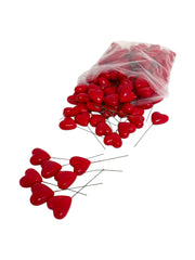 Ornamente Din Plastic Inima Cu Bat 100/Set