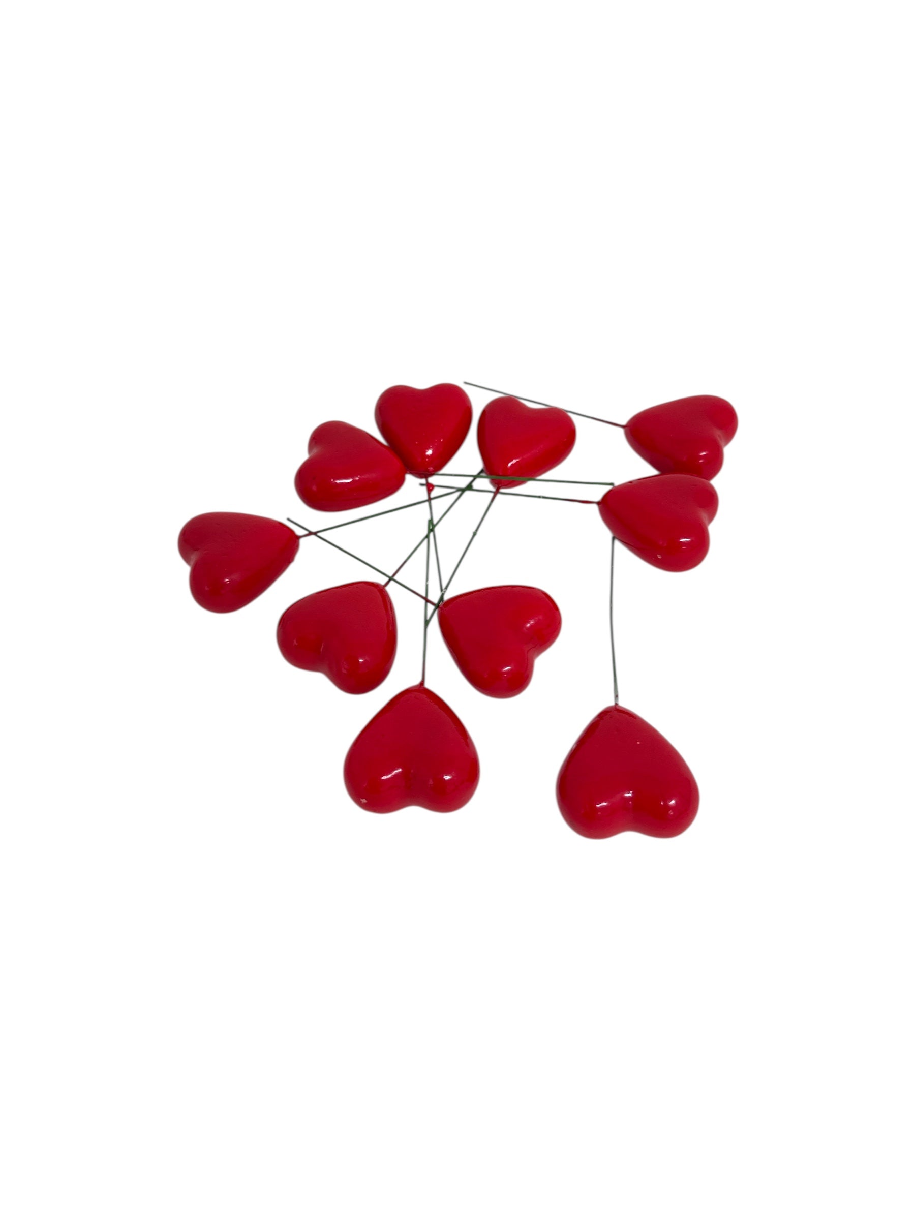 Ornamente Din Plastic Inima Cu Bat 100/Set