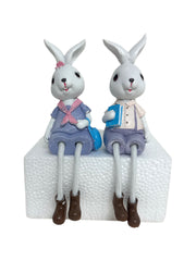 Figurine Din Rasina Iepuri Cu Picioare Ate 2/Set