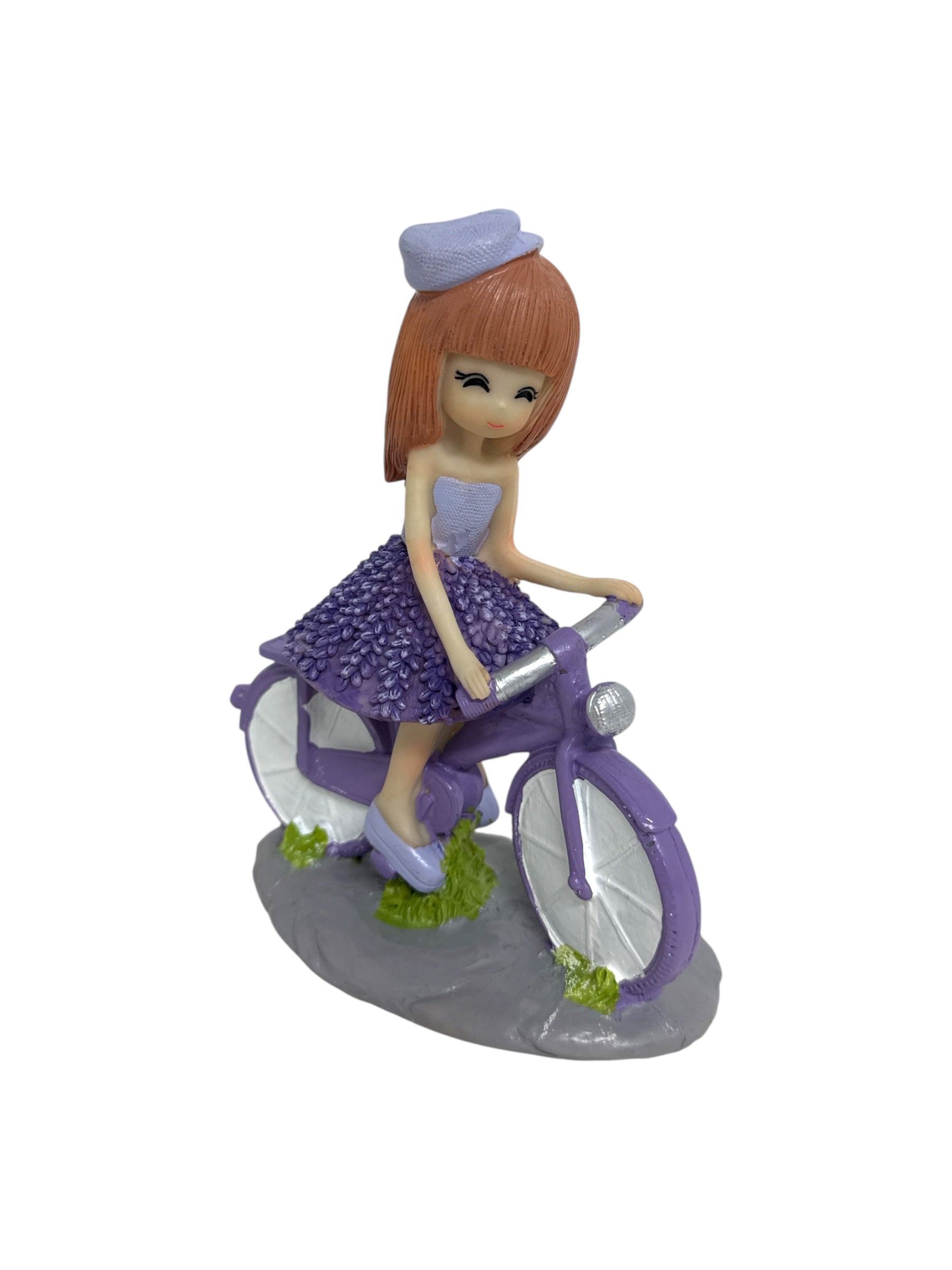 Figurine Din Rasina Fata Pe Bicicleta Cu Lavanda