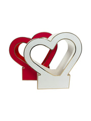 Cutii Din Carton Pliate Forma Inima Cu Margine Aurie 12/Set