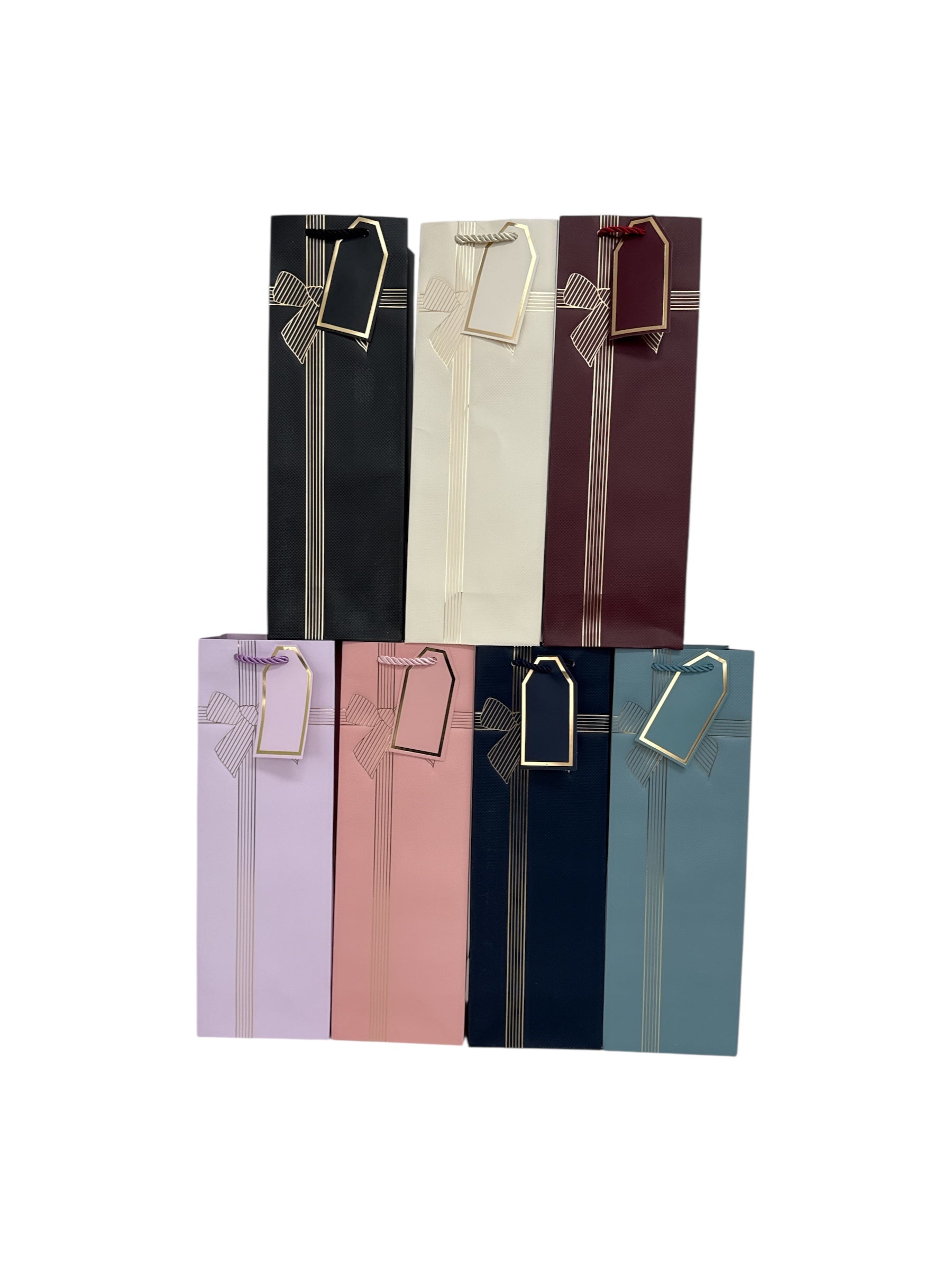 Pungi Cadou Pentru Sticla Cu Funda Aurie12/set