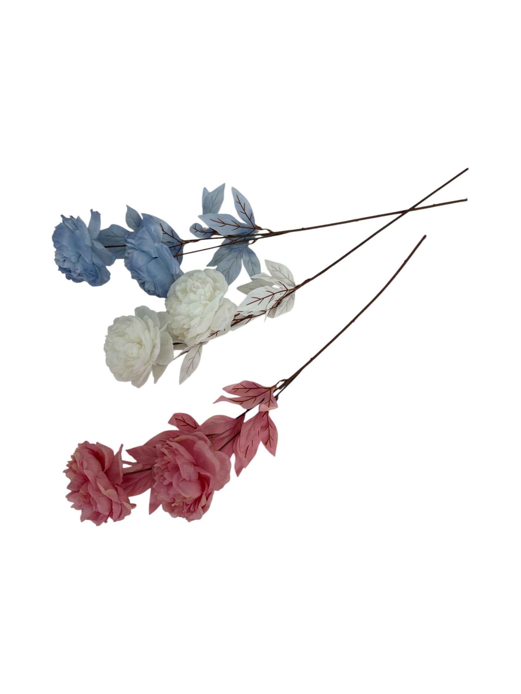 Flori Artificiale Fir Cu Bujori Si Frunze Colorate 2/Set