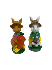 Figurine Din Rasina Iepuri Cu Stropitoare 2/Set