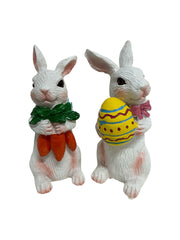 Figurine Din Rasina Iepuri Cu Ou Si Morcovi 2/Set