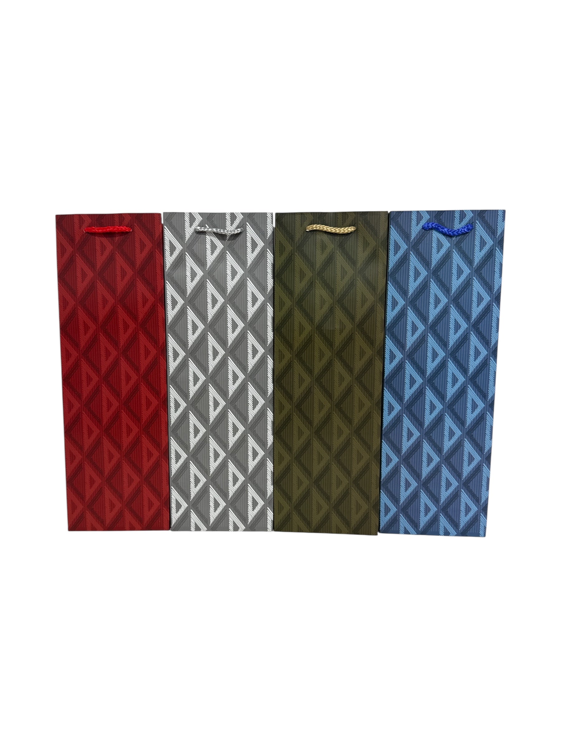 Pungi Pentru Cadou Pentru Sticla Model Romburi 12/Set