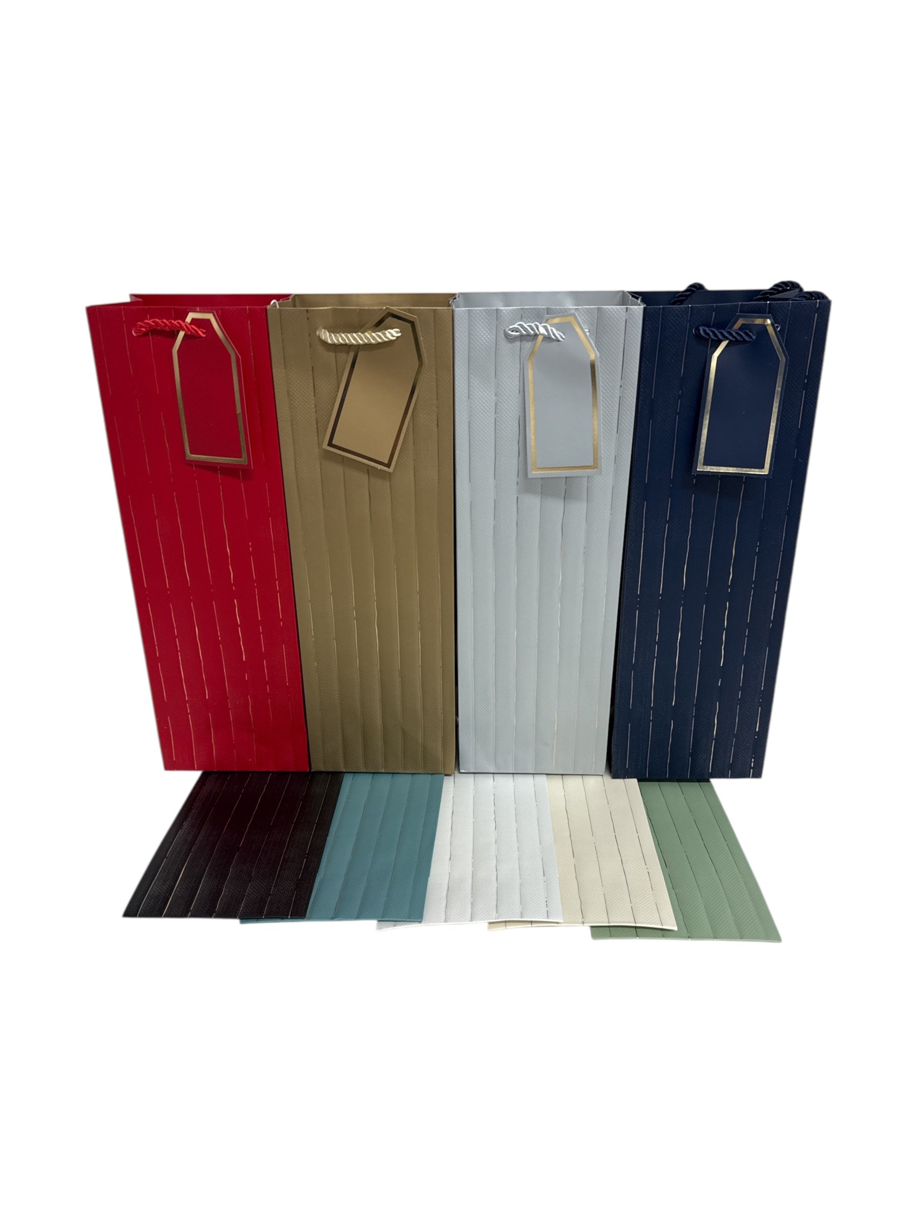 Pungi Pentru Cadou Pentru Sticla Model Dungi 12 /Set