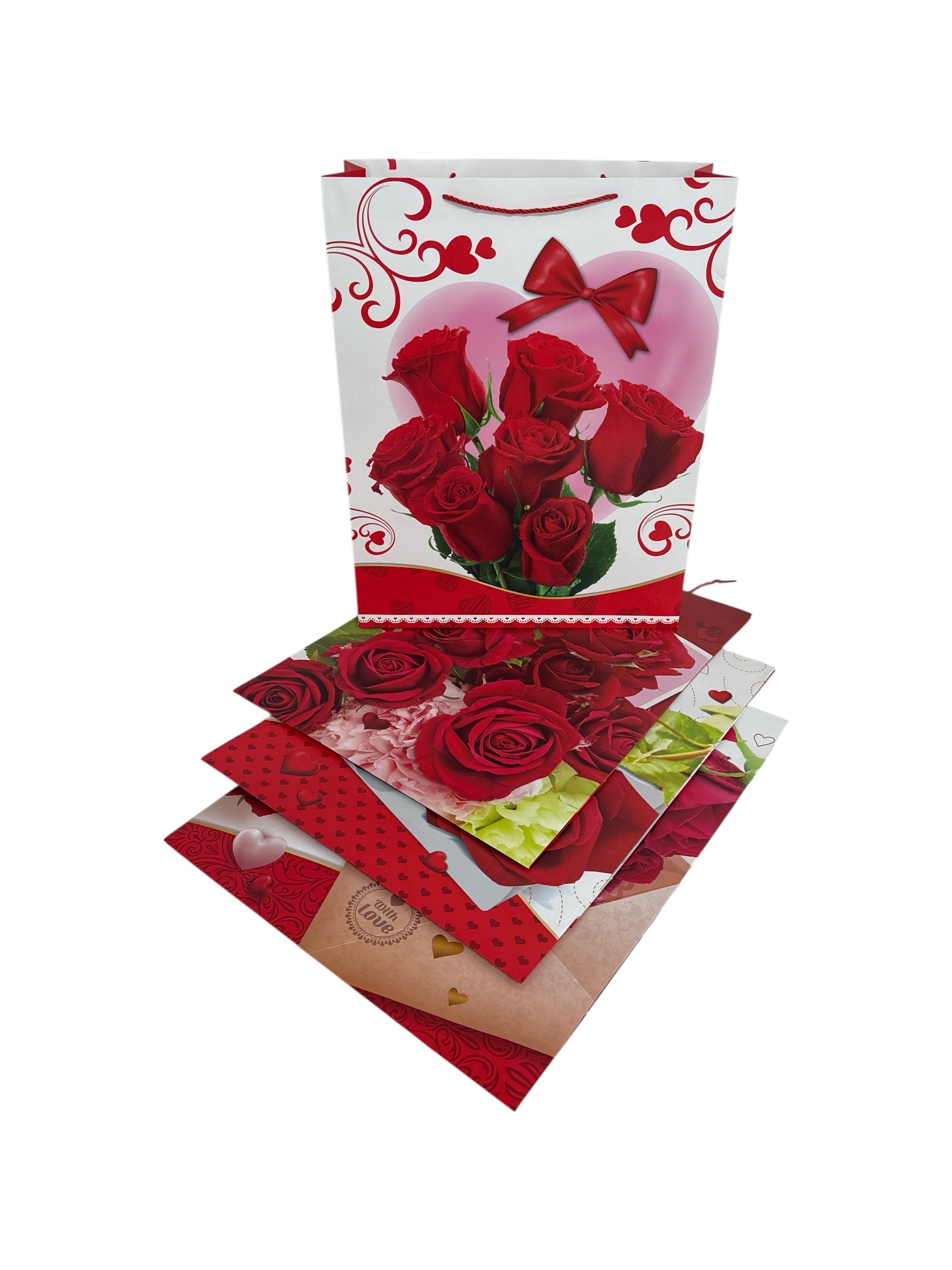 Pungi Pentru Cadou Cu Trandafiri 12/Set