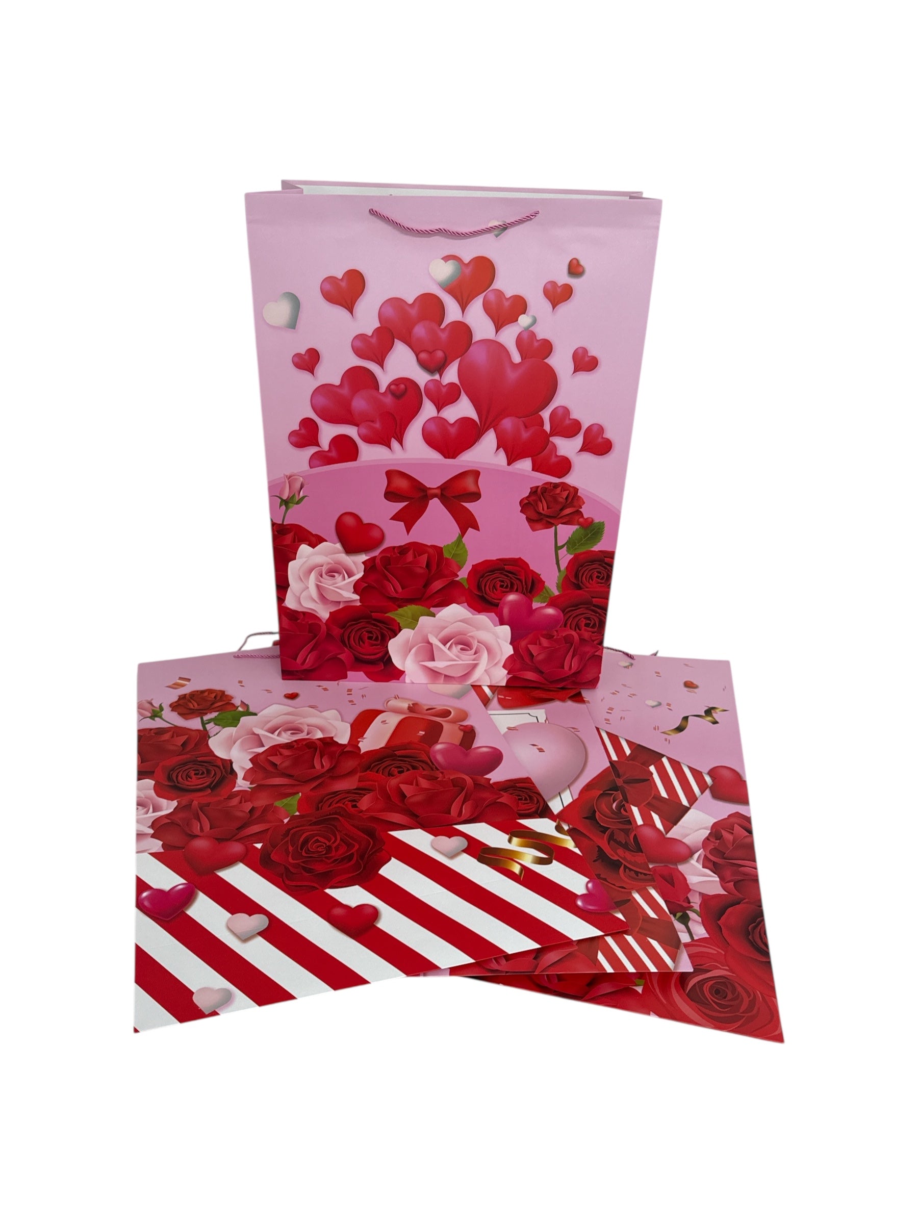 Pungi Pentru Cadou Cu Trandafiri 12/Set