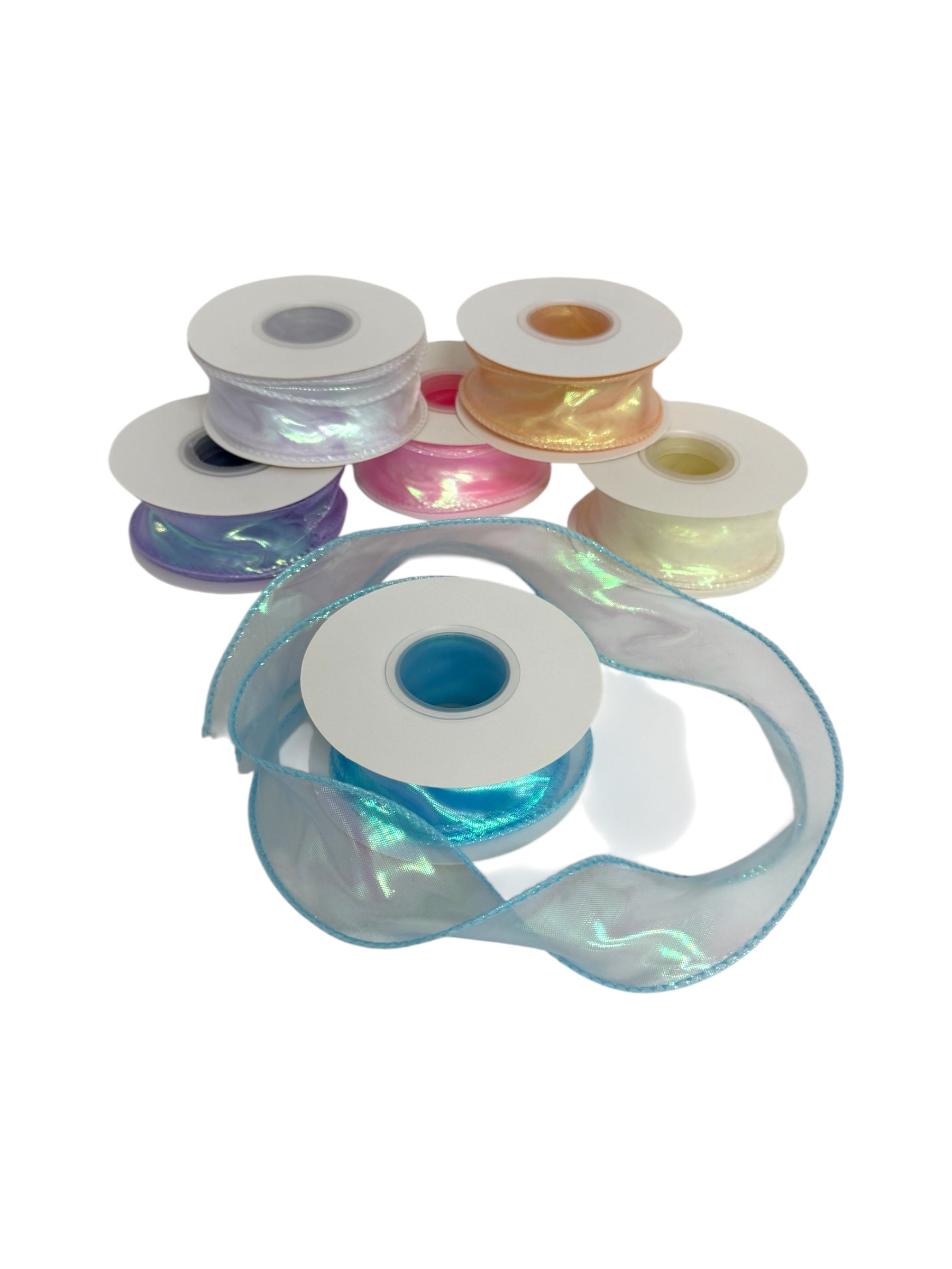 Panglica decorativa Chiffon Iridescent