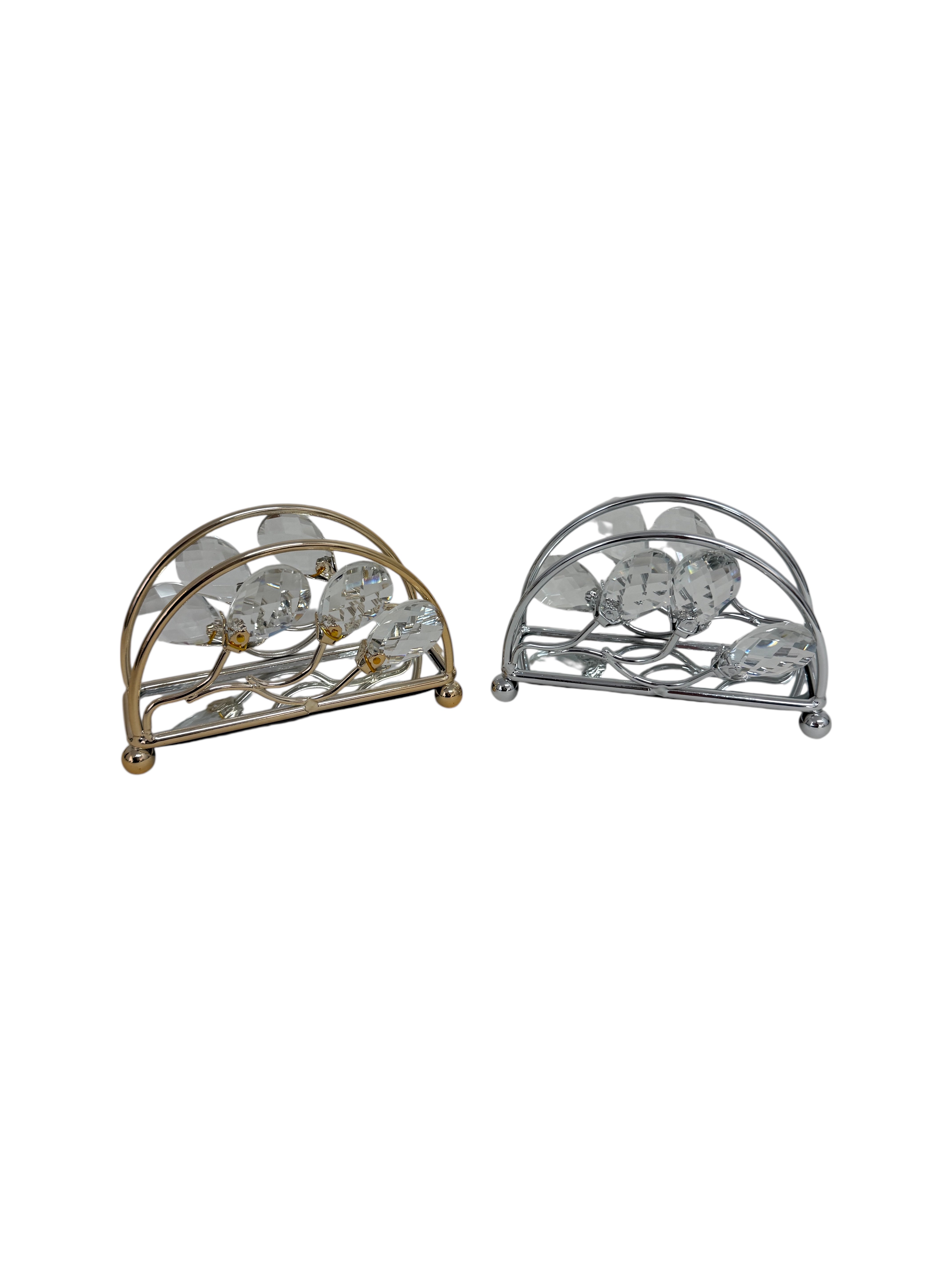 Suport Din Metal Cu Cristale Pentru Servetele