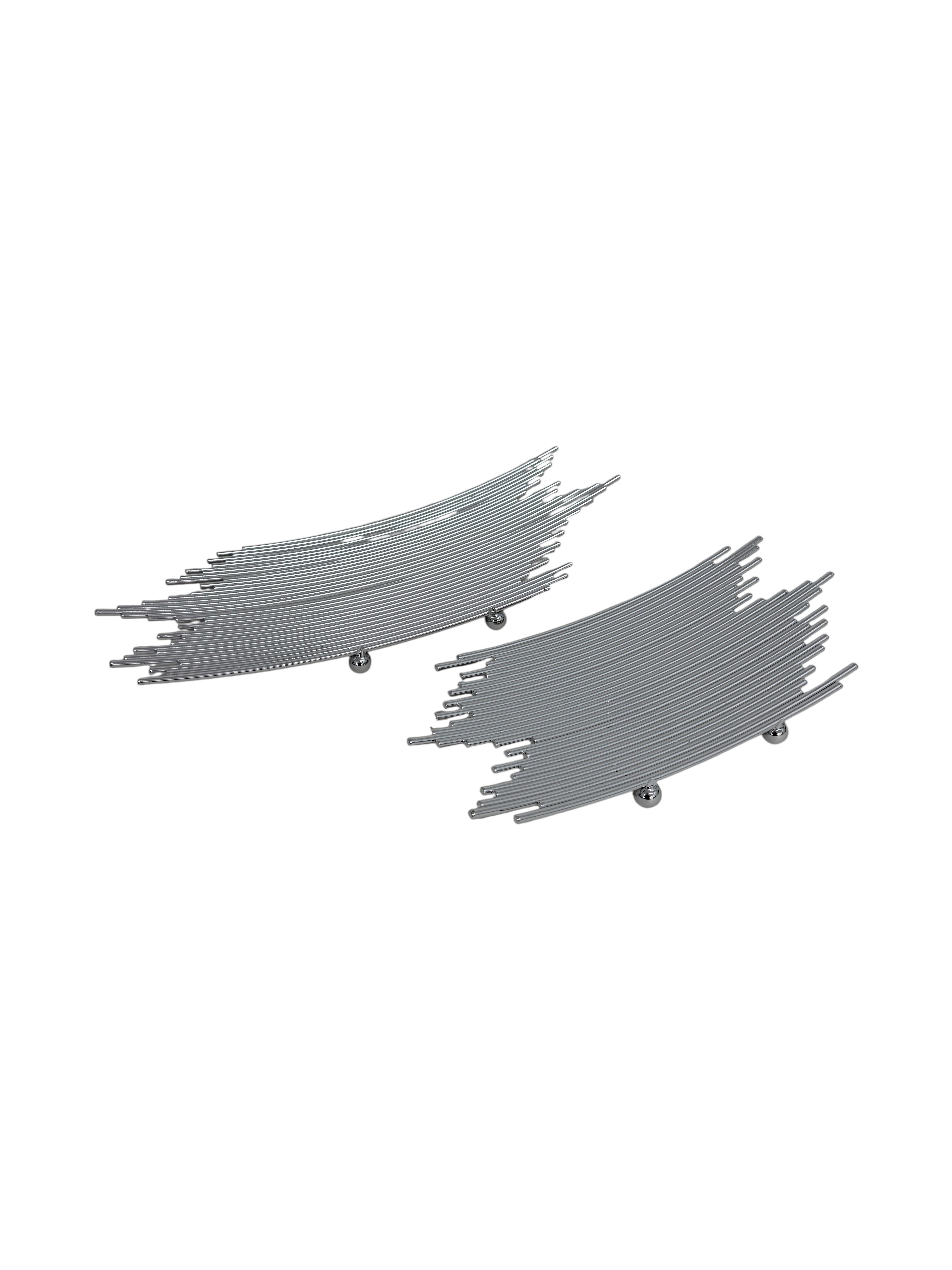 Platouri Metalice Pentru Candy Bar Argintiu 2/Set