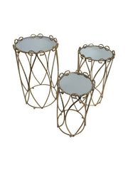 Masute Metalice Cu Blat Oglinda 3/Set