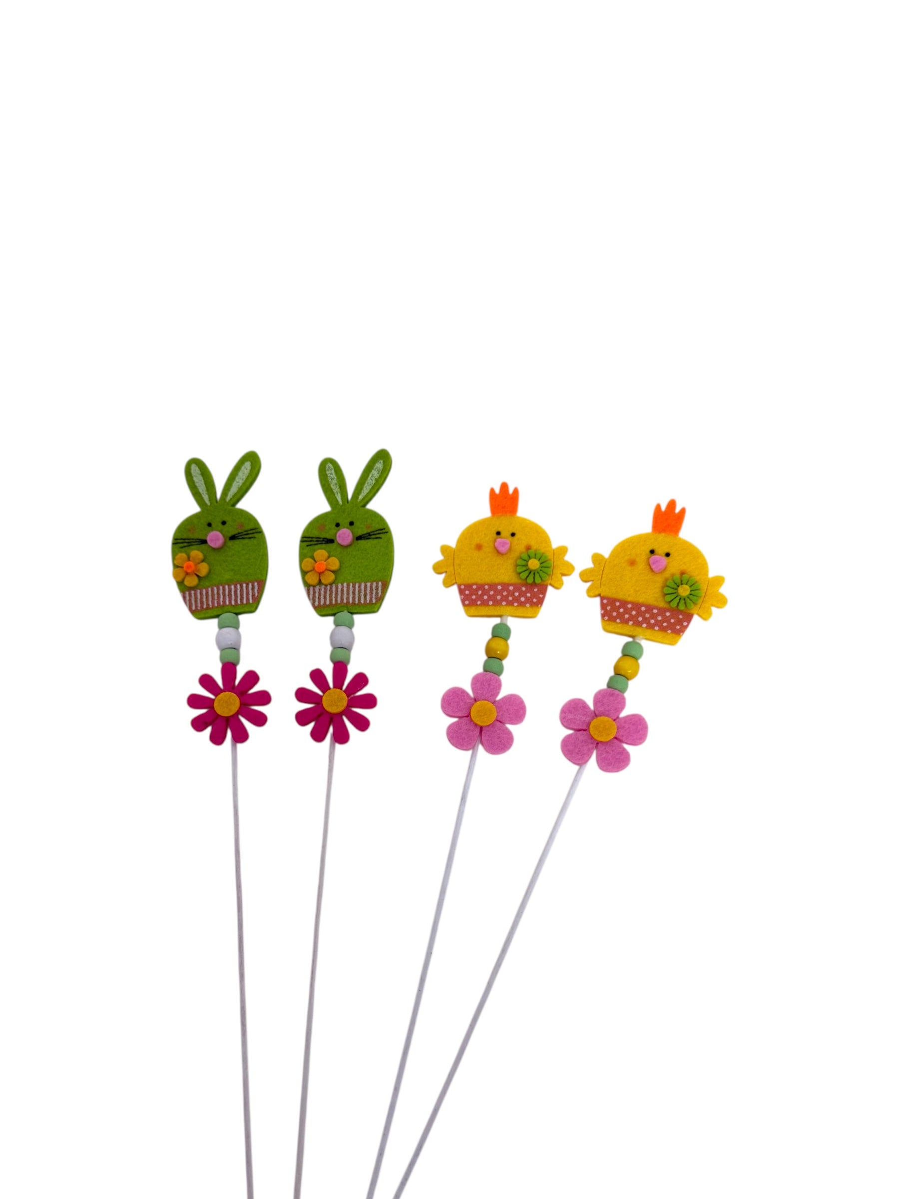 Decoratiune  Cap Iepuri Si Pui Cu Bat 12/Set