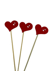 Ornament Din Lemn Inimi Cu Bat 12/Set