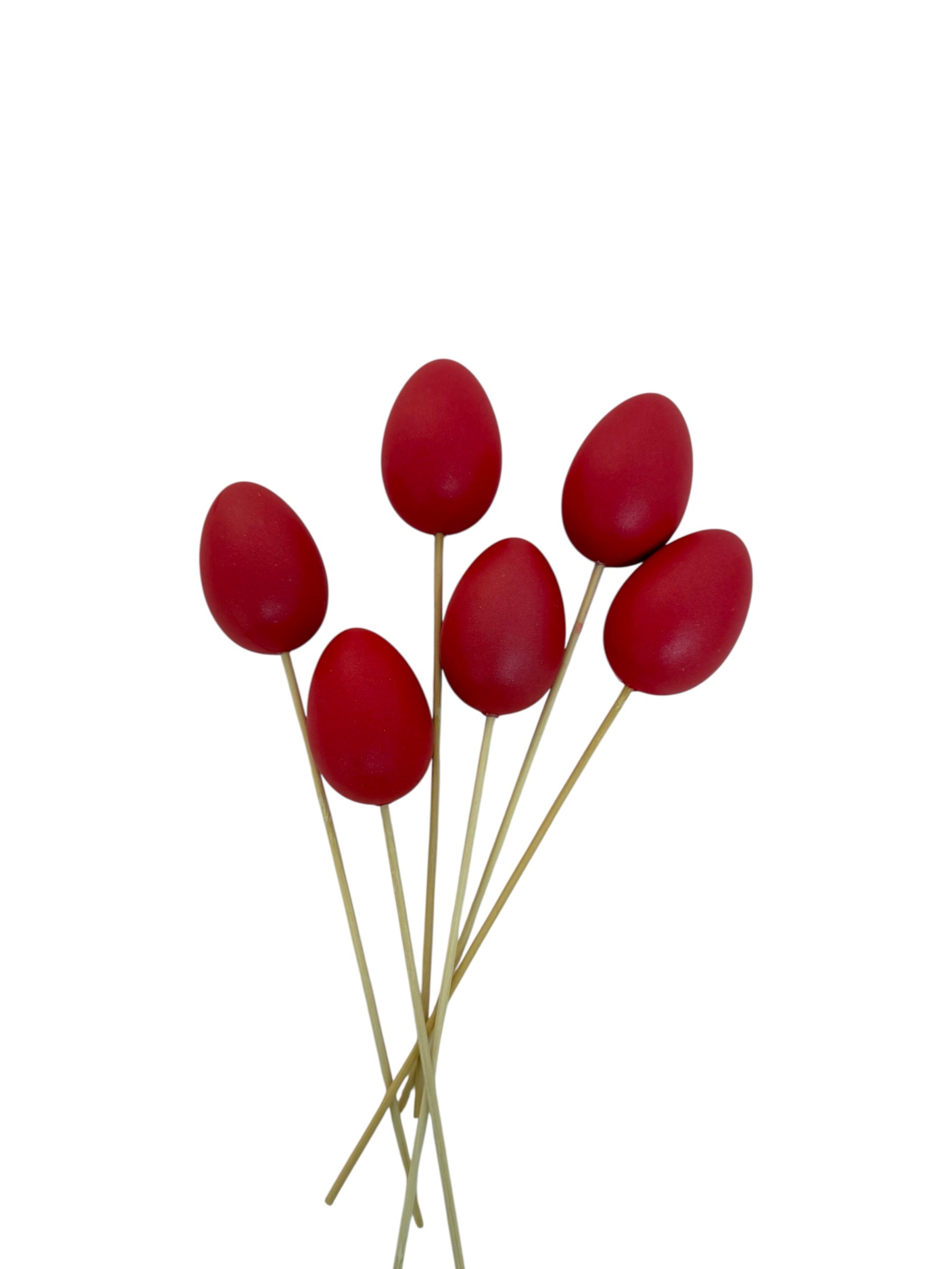 Decoratiune Paste Oua Rosii 6/Set