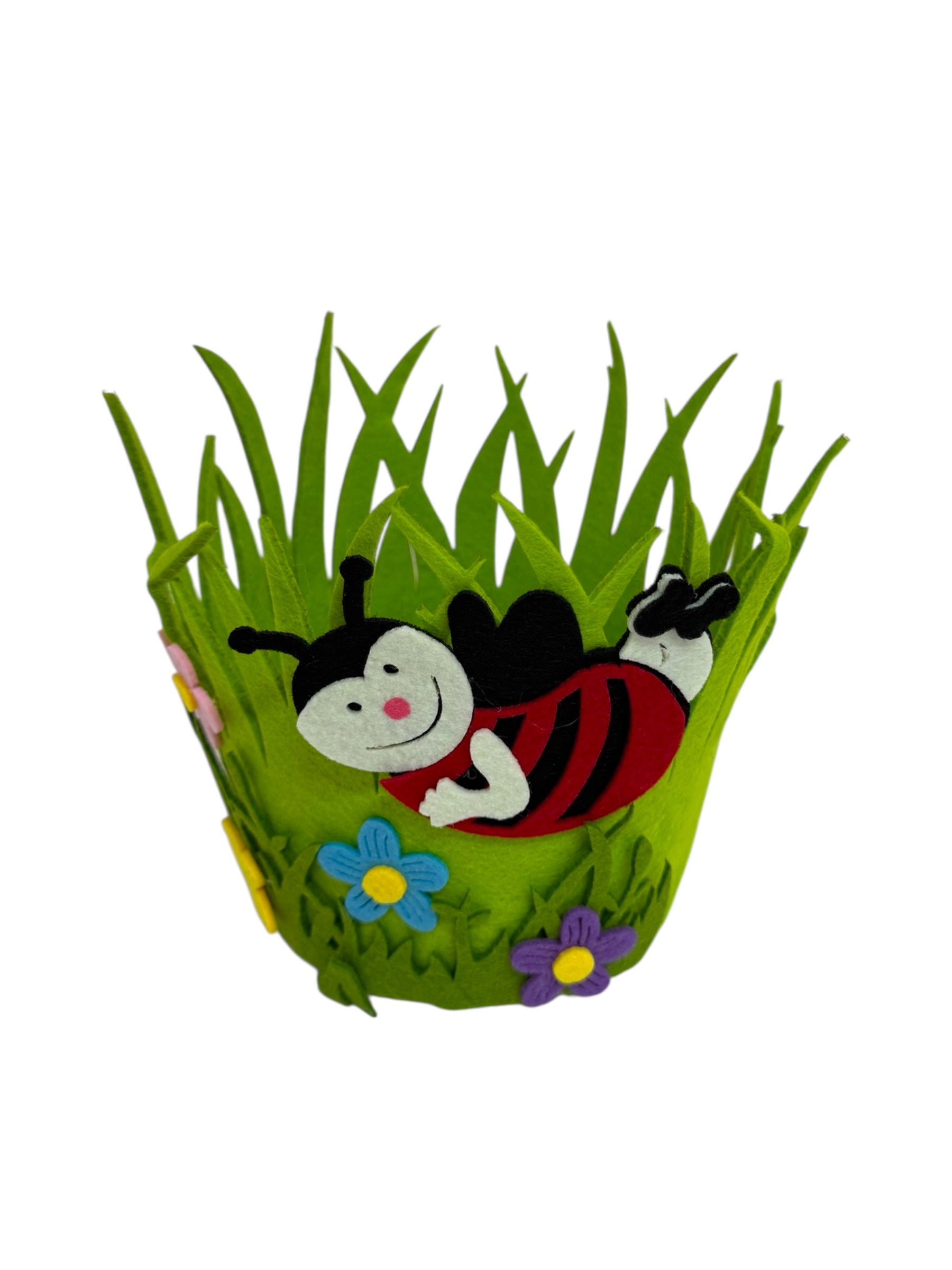 Cos Paste Din Fetru Forma Rotunda Accesorizat Cu Figurina