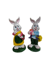 Figurine Din Rasina Iepuri Cu Geanta 2/Set