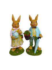 Figurine Din Rasina Iepuri Cu Umbrela 2/Set
