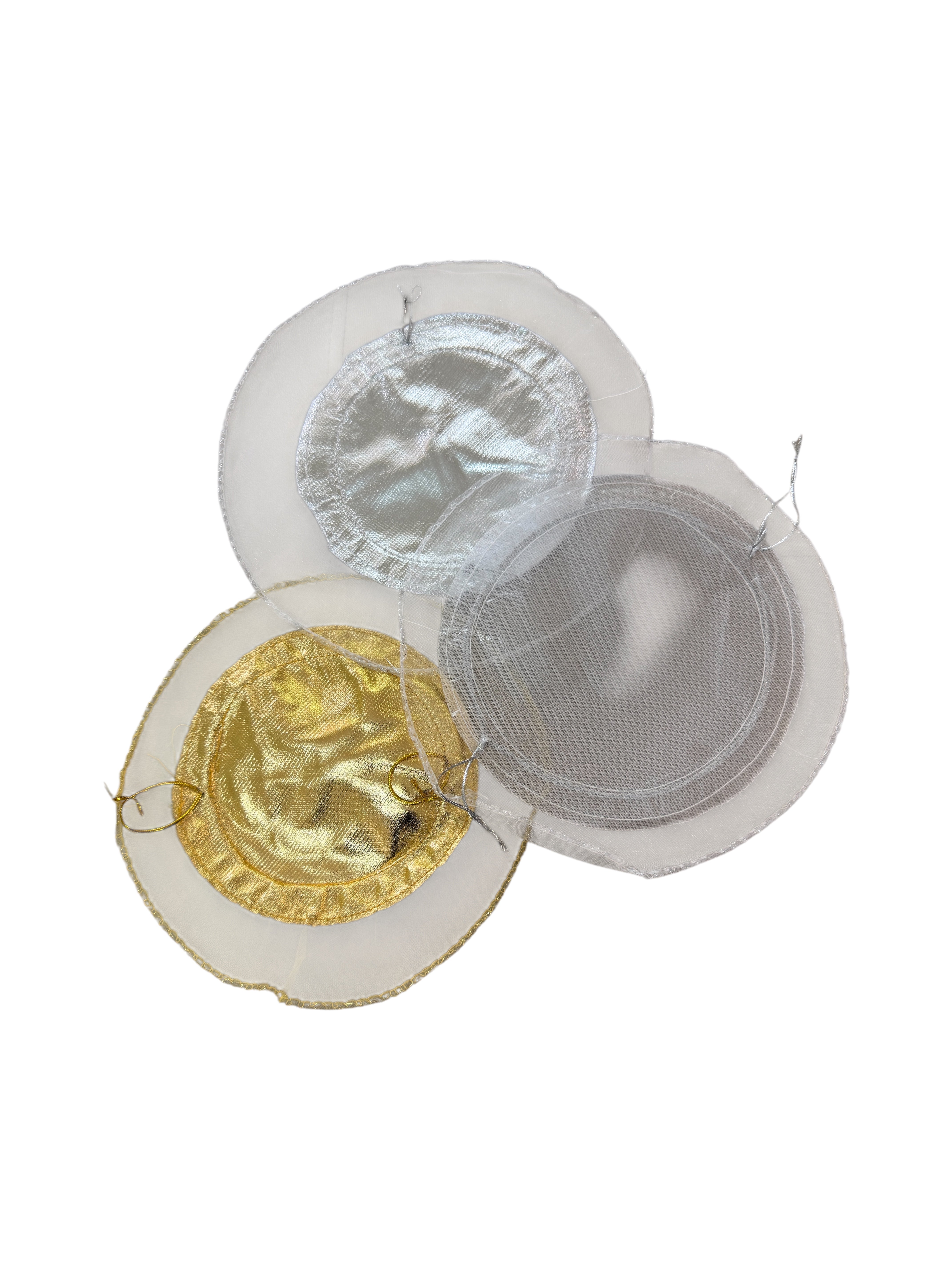 Saculeti Din Organza Rotund  Cu Fundul Plastificat 100/Set
