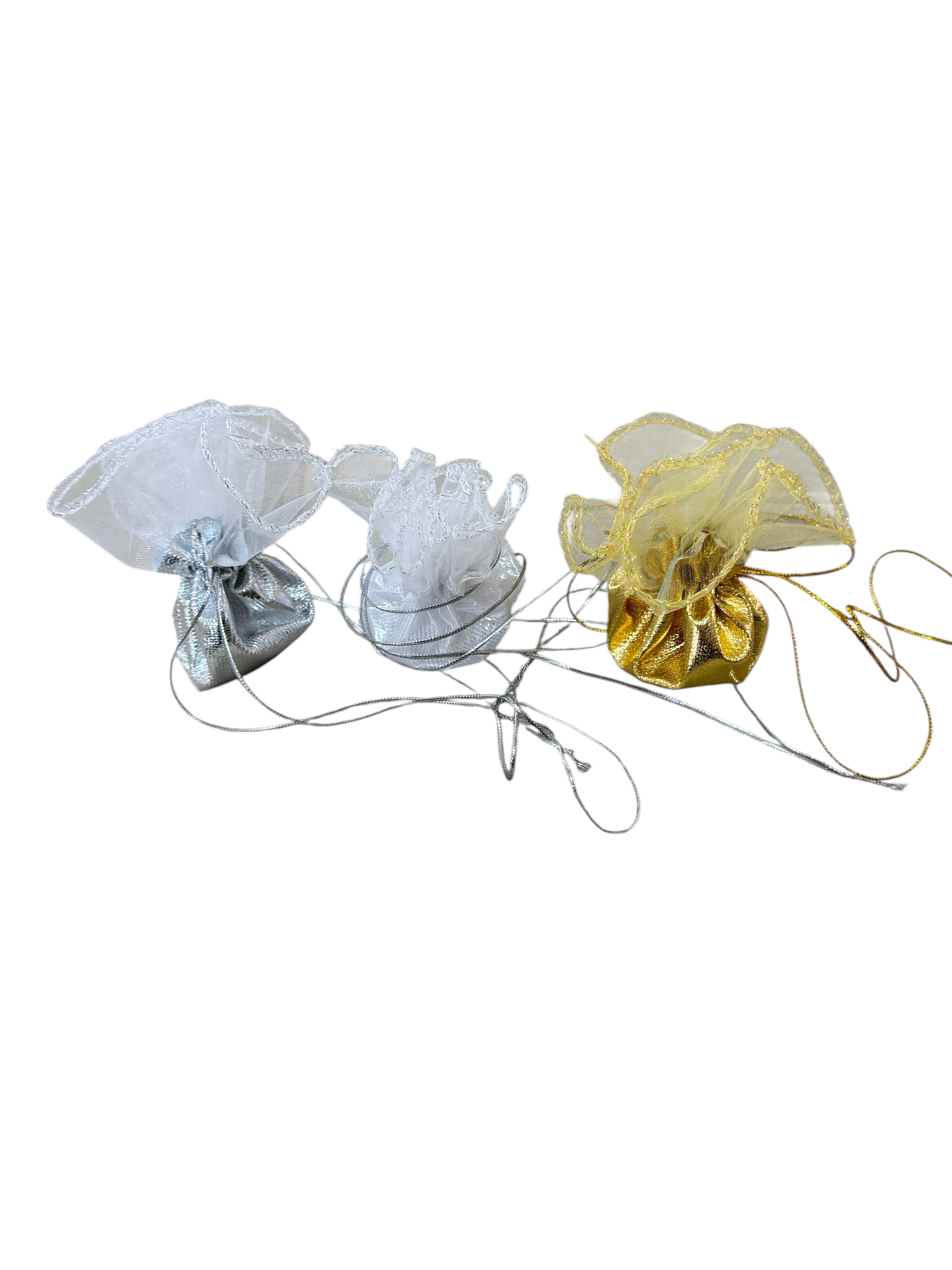 Saculeti Din Organza Rotund  Cu Fundul Plastificat 100/Set