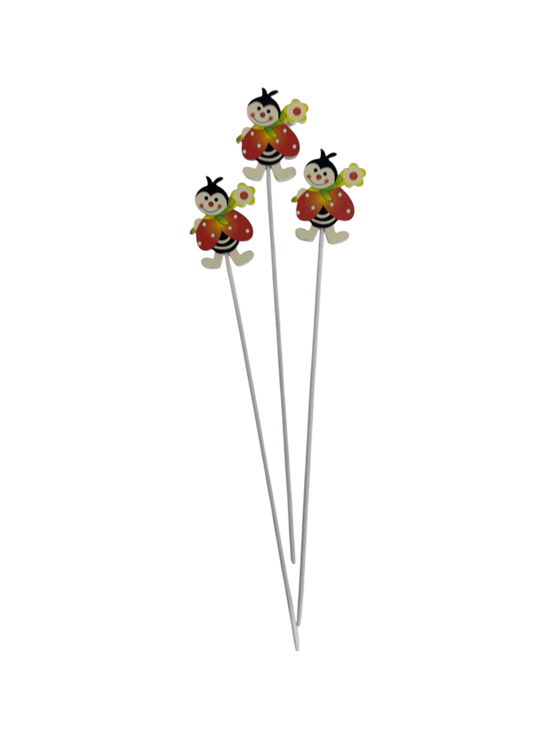 Ornament Din Lemn Buburuza Cu Bat 12/Set