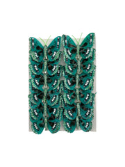 Fluturi Din Pene Turcuaz-Verde 12/Set
